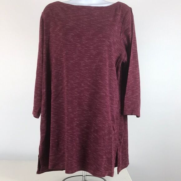 Karen Scott Space-Dye 3/4-Sleeve Plus Top Womens size 0X - Picture 2 of 4